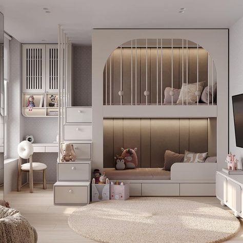 Girls Bunk Beds, Kids Bed Design, Kids Shared Bedroom, Modern Kids Bedroom, Modern Kids Room, Bunk Bed Designs, Kids Bedroom Inspiration, Kids Bedroom Designs, Kids Bedroom Design