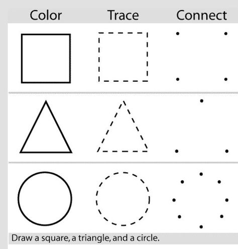 Practice Drawing Shapes Worksheets Ide Jurnal, Oppgaver For Barn, Drawing Worksheets, Shapes Drawing, Drawing Shapes, Color Worksheets For Preschool, Quotes Creativity, Shape Coloring Pages, Shapes Kindergarten