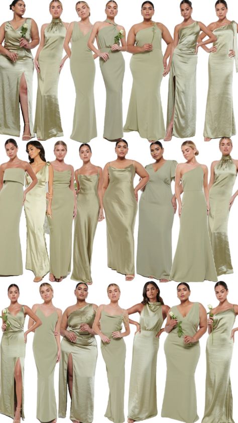 Pretty Lavish Olive Bridesmaid Dresses, Olive Green Bridesmaid Dresses, Bridal Party Groomsmen, Bridesmaid Dresses Dusty Sage, Sage Dresses, Pretty Lavish, Sage Bridesmaid Dresses, Bride Dress Simple, Sage Green Bridesmaid Dress