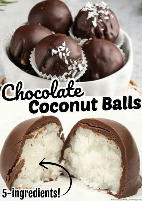 Chocolate And Coconut Balls, Chocolate Coconut Recipes, Chocolate Covered Balls, Chocolate Coconut Balls No Bake, Coconut Candy Balls, Christmas Chocolate Balls, Coconut Chocolate Balls Recipe, Chocolate Coconut Desserts, Chocolate Balls No Bake