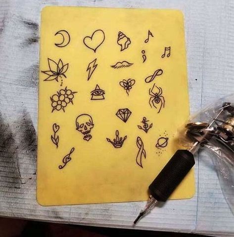 How To Practice Tattooing Most Effectively - AuthorityTattoo#tattoo #tattookit #tattooequipment Learning Tattoo Ideas, Small Practice Tattoos, Begginer Tattoo Artist, Tattoos For Practice, Tattoo Drawing Practice, Tattoo Apprentice Practice Sheet, How To Start Tattooing, Small Tattoos For Beginners, Fake Skin Tattoo Practice