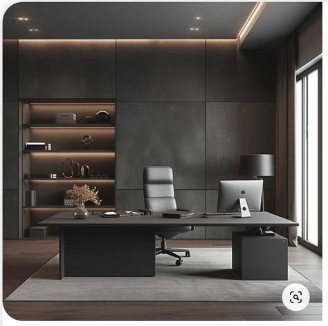 Chairman Office Design, Office Wall Panel Design, Luxury Home Office Ideas, Modern Desk Design, Modern Industrial Office Design, Ceo Office Design Luxury, Executive Office Design Interior, Lawyer Office Design, Office Interior Design Luxury