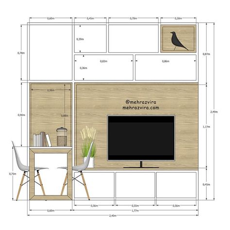 Mehraz Vira | Architects on Instagram: “TV cabinet with modular dining table, storage in the upper part and interior shelves. hydraulic opening system by pushing. Dimensions:…” Modular Tv Cabinet, Tv Cabinet Dimension, Modular Dining Table, Living Room Cabinet Design, Dining Table Storage, Autocad Tips, Autocad Layout, Living Room Designs India, Table Detail