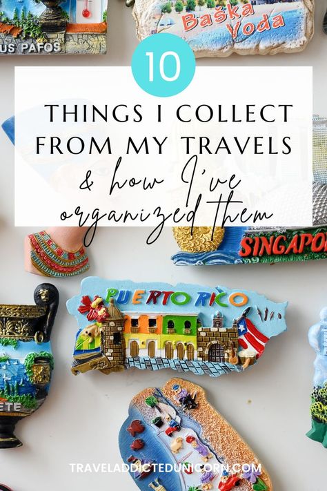 Travelling Souvenirs Display, Small Souvenir Ideas, Souvenir Shelf Ideas, Traveling Souvenirs Ideas, Displaying Magnets Collection, Souvenir Pin Display Ideas, Souvenir Pins Display, Travel Ornament Display, What To Collect When Traveling