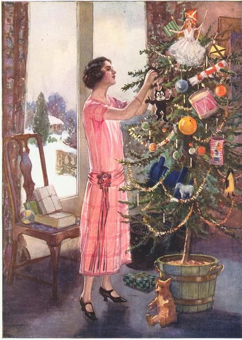 1920's England. Merry Christmas Images Noêl Vintages, Calendar Advent, Istoria Artei, Vintage Christmas Images, Old Fashioned Christmas, Christmas Past, Christmas Scenes, Victorian Christmas, Christmas Postcard