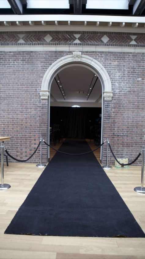 Elegant black carpet entrance for ceremony Black Carpet Event Entrance, Black Carpet Event, 21st Ideas, Event Entrance, Carpet Decor, 26th Birthday, Black Carpet, Christian School, Grey Carpet