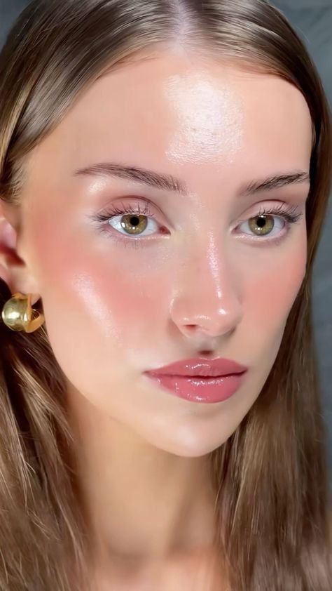 Clean Girl Glam Makeup, Glam Soft Makeup, Hailey Bieber Wedding Makeup, Hailey Bieber Makeup Looks, Hailey Makeup, Soft Glow Makeup, Val Makeup, Glowy Dewy Makeup, Hailey Bieber Makeup