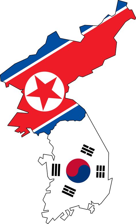 North Vs South, North Korea Flag, Korea Map, North South East West, South Korea Flag, Korean Flag, Korean Peninsula, Reunification, North Korean