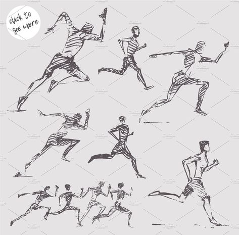 Person Saving Someone Drawing, Running Side View Reference, People Excersing, Running Side View Drawing, Running Pose Side View, Scared Running Pose, Dynamic Running Pose Reference, Running Reference Drawing, Chibi Running Pose