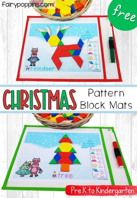 Christmas Activity 1st Grade, Christmas Pattern Block Mats Free, Christmas Maths Year 1, Christmas Pattern Activities Preschool, Christmas Shapes Preschool, Christmas Task Boxes, Pre K Christmas Activities, Christmas Pattern Block Mats, Christmas Fine Motor Activities