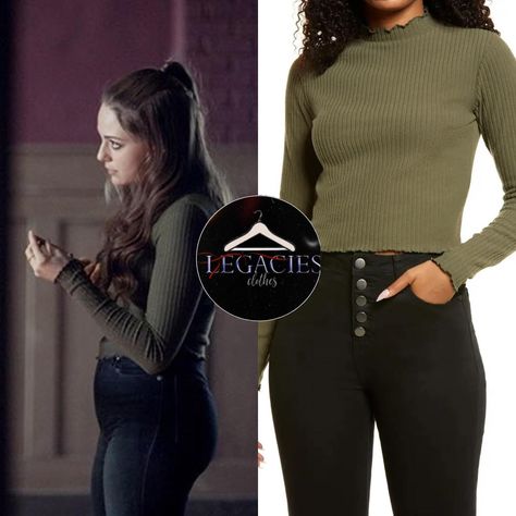 Hope Mikaelson Outfits, Legacies Outfits, Hope Mikaelson Legacies, Legacies Season 4, Tv Clothes, Mock Neck Crop Top, Hope Mikaelson, Costume Designer, Easy Halloween Costumes