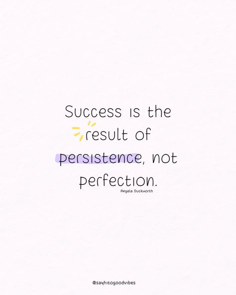 It’s not about being perfect—it’s about being persistent. Keep pushing forward, and success will follow. 💪🚀 📘 Quote from "Grit: The Power of Passion and Perseverance" by Angela Duckworth. #Persistence #KeepGoing #PersonalGrowth #Inspiration #Motivation #PositiveThinking #Determination #Success #Resilience #NeverGiveUp #SelfImprovement Angela Duckworth Grit Quotes, Inspirational Quotes About Perseverance, Perfect Quotes Motivation, Perseverence Quote, Push Yourself Quotes Motivation, Quotes About Grit, Quotes Persistence, Grit Quotes, Perseverance Quote