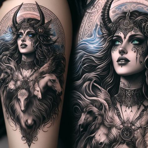 Morrigan Tattoo Design, Morrigan Goddess Tattoo, The Morrigan Tattoo Celtic Goddess, Morrigan Tattoo Celtic Mythology, The Morrigan Art, The Morrigan Tattoo, Morrigan Tattoo, Moon Goddess Tattoo, Morrigan Goddess