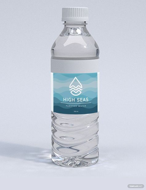 Label Water Bottle, Bottle Water Design, Mineral Water Bottle Design, Water Bottle Packaging Design, Water Label Design, Water Packaging Design, Water Bottle Packaging, Label Botol, Bottle Design Water