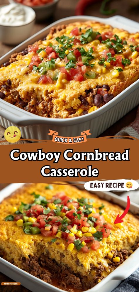 Cowboy Cornbread Casserole Spicy Cornbread Casserole, Cowboy Mexican Casserole, Ranch Style Bean Casserole, Cowboy Pie Ground Beef, Ultimate Cornbread Casserole, Cornbread Bake Casserole, Cornbread Main Dish, Easy Cowboy Cornbread Casserole, Layered Cornbread Casserole