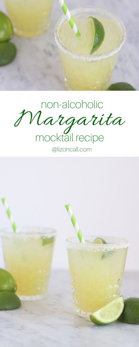 Margarita Recipes Non Alcoholic, Mocktails Non Alcoholic Blended, Mocktails Ideas Non Alcoholic, Fiesta Mocktails, Non Alcohol Margaritas, Mock Tail Recipes Non Alcoholic, Virgin Margarita Recipe Non Alcoholic, Margarita Recipes Mocktail, Easy Party Drinks Non Alcoholic