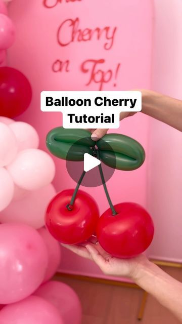 ✨Cher Can Do It✨ Balloon Shop on Instagram: "Use this hack to build balloon cherries! The perfect detail for a cherry themed party. 🍒 

#balloontips #balloontipsandtricks #balloons #balloondecor #balloontricks #balloontutorial #balloondiy" Channel Birthday Party Ideas, Cherry Balloon Garland, Birthday Balloon Tower, Balloon Business Ideas, Cherry Birthday Party Theme Decoration, Strawberry Bday Theme, Cherry 1st Birthday Party, Cherry Theme Baby Shower Ideas, Cherry Party Ideas