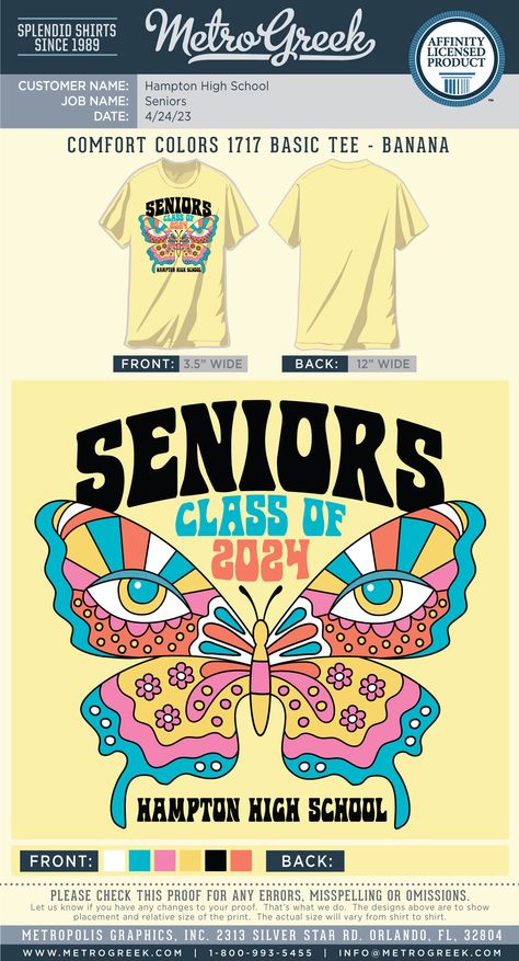 Class of 2024 Shirts | Campus Threads | Senior Class Shirts | Senior Shirt Ideas | Senior Design Ideas | High School Spiritwear | Butterfly Shirt Class Tshirts Designs High Schools, Senior T Shirts Ideas Design 2024, Student Government Shirts, Senior Design Ideas, Class Of 2024 Shirt Ideas, Class Shirt Ideas High Schools, Class Shirt Designs, Senior T Shirts Ideas Design, Artistic Shirts