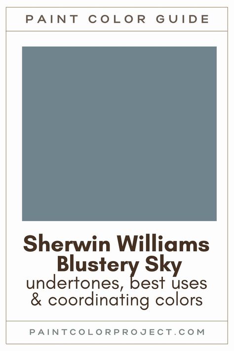 Looking for the perfect dark blue paint color for your home? Let’s talk about Sherwin Williams Blustery Sky and if it might be right for your home! Blue Grey Paint Color For Bedroom Sherwin Williams, Steel Blue Paint Color Sherwin Williams, Blustery Blue Sherwin Williams, Best Dark Blue Cabinet Paint Colors, Sherwin Williams Blues And Greys, Blustery Blue Sherwin Williams Exterior, Sherwin Williams Blustery Sky Cabinets, Blue Colors Sherwin Williams, Sherwin Williams Blustery Sky Exterior