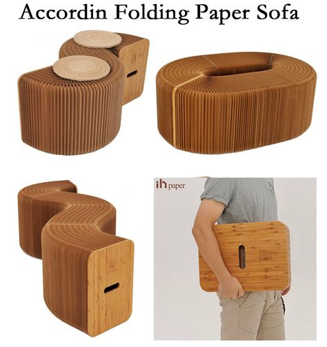 Collapsible Furniture, Trendy Sofas, Latest Sofa Designs, Diy Furniture Cheap, Folding Bench, Furniture Design Sketches, Foldable Furniture, Paper Furniture, Folding Paper