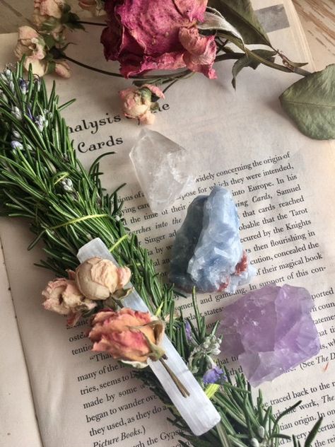 Cottage Witch, Magical Book, Something Wicked, White Witch, Beltane, Witch Aesthetic, Stone Collection, Spring Break, Rosemary