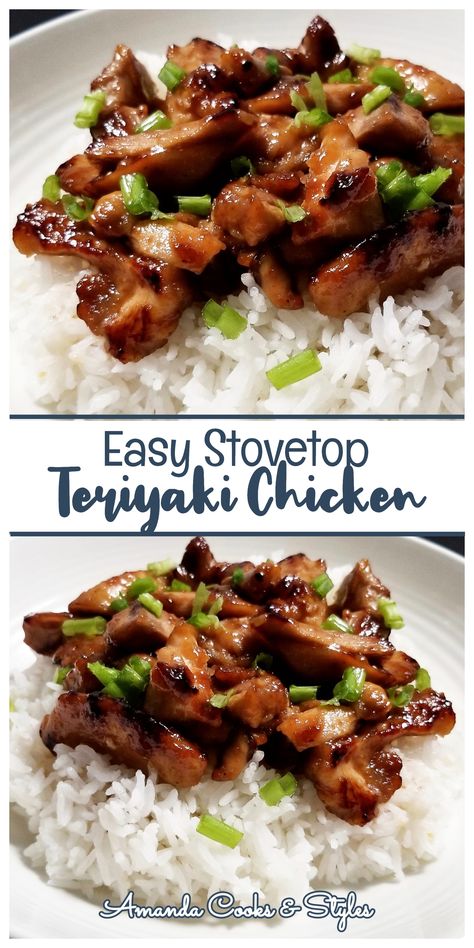 Teriyaki Chicken With White Rice, Easy Dinner Recipes For Two Stovetop, One Pan Chicken Teriyaki, Different Chicken And Rice Recipes, White Rice Chicken Recipes, Teriyaki Chicken And White Rice, Yummy Chicken And Rice Recipes, Easy Dinner Ideas Stove Top, Dinner With White Rice Meals