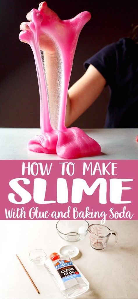 Crafts With Baking Soda, Baking Soda Crafts, Soap Slime Recipes, How To Make Slime With Baking Soda, Baking Soda Slime Recipe, Slime Cornstarch, Slime Recipe With Glue, How To Make Slime For Kids, Pokemon Camp