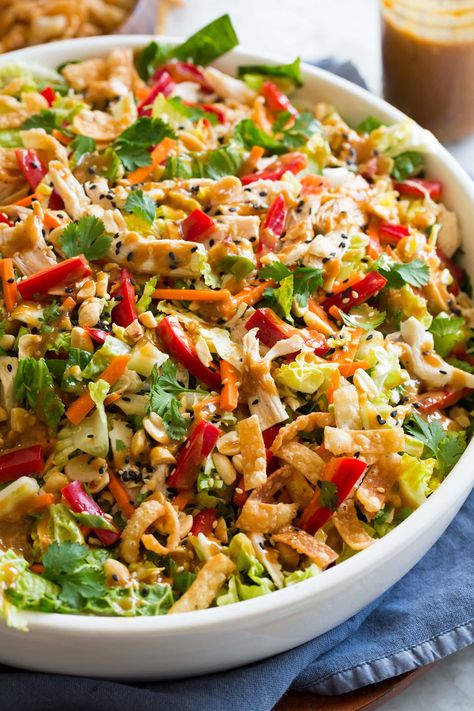 Chinese Chicken Salad Chinese Chicken Salad Dressing, Chinese Cabbage Salad, Asian Chicken Salad Recipe, Chinese Salad, Chicken Salad Dressing, Chinese Chicken Salad Recipe, Rotisserie Chicken Breast, Asian Chicken Salads, Chinese Chicken Salad