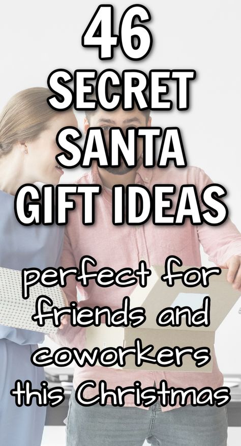 secret santa gifts list for Christmas presents Secret Santa Homemade Gift Ideas, What To Get Your Friend For Secret Santa, Secret Santa Coworkers, Cheap Secret Santa Gifts For Coworkers, Secret Santa Gift Ideas For Friends, Coworker Secret Santa Gifts, Secret Santa Themes, Coworkers Gift Ideas, Gifts For Male Coworkers