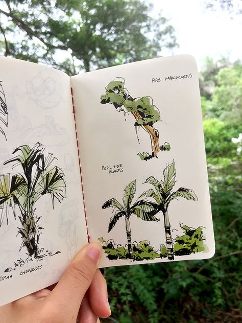 Voyage Sketchbook, Illustration Nature, Travel Sketchbook, Landscape Sketch, Sketchbook Drawings, Gouache Art, Hong Kong Travel, Travel Sketches, Sketchbook Art Journal