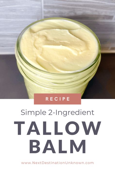 Are you pregnant and looking for natural belly oils or belly butters to prevent stretch marks? Or maybe you just need a super nourishing moisturizer. This 2-ingredient homemade whipped tallow balm recipe works wonders for itchy pregnant bellies. And it also works great as a general everyday moisturizer! Anyone can make and use this whipped tallow balm in their daily non-toxic skincare routine for their body and even their face. Click to find out how to make and use homemade whipped tallow balm! Tallow Balm For Hair, Honey Tallow Balm Recipe, Magnesium Tallow Balm, Things To Make With Tallow, Deer Tallow Lotion, Beef Tallow Body Butter Recipe, How To Make Whipped Tallow, Homemade Tallow Face Moisturizer, Tallow Honey Balm Recipe