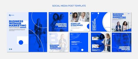 Social media template post with business... | Free Psd #Freepik #freepsd #business #design #template #woman Business Social Media Design, Business Social Media Posts Design, Free Social Media Templates, Graphic Design School, Social Templates, Social Design, Desain Editorial, Business Social Media, Social Media Poster