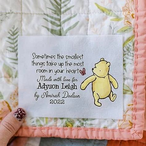 Embroidered Quilt Labels, Personalized Baby Quilt, Quilter Gifts, Bear Quilts, Cotton Labels, Quilt Labels, Sewing Tags, Baby Quilt, Baby Sewing