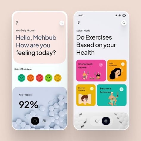 How Mobile Apps are Transforming Mental Health Care. If you are beginner that I have full tutorials for you in this app check the link in comment.You can also share your thought in comment. Have any project in mind Just reach out to me I'm available for work. #UIDesign #MentalHealthApp #AppDesignTutorial #BeginnerUI #MobileAppDesign #UXDesign #DesignForBeginners #MentalHealthTech #QuickDesign #MehbuburRahman #DesignTips #UserInterface #AppDevelopment #MentalWellnessApps #DesignInspiration ... Mental Health App Ux Design, Self Care App, Skincare App, Habit App, Health App Design, Ma Design, Wellness App, Health Apps, Figma Design