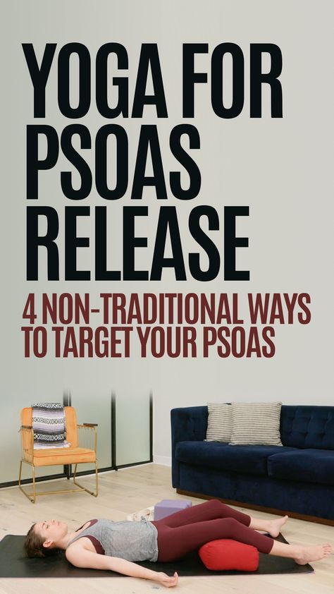 The psoas major has been called “the muscle of the soul.” There are many different psoas exercises that help to target the psoas muscles, but these 4 non-traditional ones may be your biggest help. Muscle Of The Soul, Psoas Stretch Release Yoga, Yoga For Psoas Release, Psoas Exercises Strength, Stretches For Psoas Muscle, Release Psoas Muscle, Psoas Strengthening Exercise, Psoas Yoga Sequence, Psoas Release Trigger Points