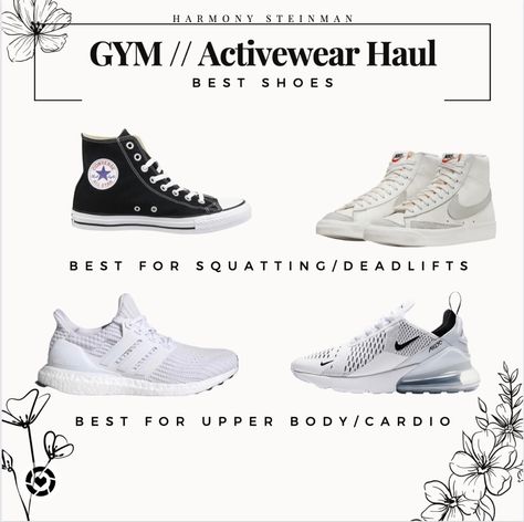 Good Gym Shoes Women, High Top Workout Shoes, Gym Shoes Women Aesthetic, Flat Lifting Shoes, Lifting Shoes Women, Shoes To Wear To The Gym, Gym Girl Shoes, Gym Sneakers Women Workout Outfits, Best Shoes For Weight Lifting Gym