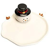 Holiday Pottery, Melting Snowman, Clay Christmas Decorations, Melted Snowman, Ceramic Christmas Decorations, Air Dry Clay Projects, Tanah Liat, Christmas Plate, Clay Diy Projects