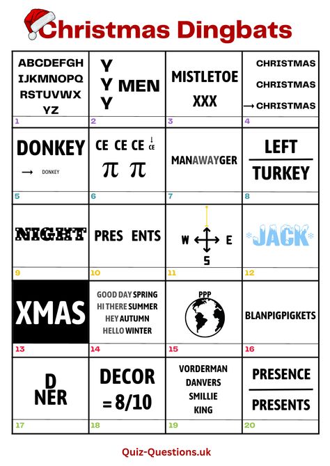 Christmas Dingbats Xmas Quiz And Answers, Christmas Anagrams With Answers, Winter Logic Puzzles Free, Winter Rebus Puzzles, Christmas Puzzle Games, Christmas Rebus Puzzles With Answers, Christmas Rebus Puzzles Free Printable, Christmas Quiz Ideas, Christmas Picture Quiz And Answers