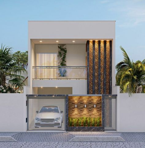 Balcony Exterior Design, Balcony Grill Design, Residential Building Design, Modern Small House Design, Small House Design Exterior, Modern House Facades, Architect Design House, Architecture Model House, House Gate Design