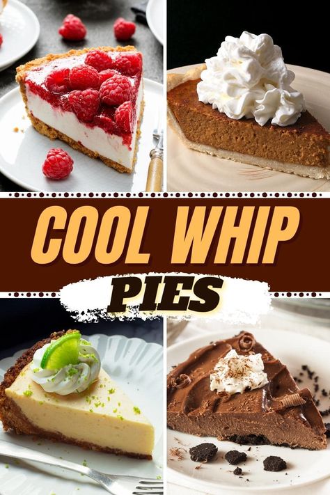 Cool Whip Pies Easy Cool Whip Pies, Pies Made With Cool Whip, Cool Whip Cream Cheese Pie, No Bake Pudding Pie Cool Whip, Cool Whip Snacks, Recipes With Cool Whip Desserts, Cool Whip Pudding Pie, Cool Whip Pies 3 Ingredients, Easy No Bake Pies 4 Ingredients