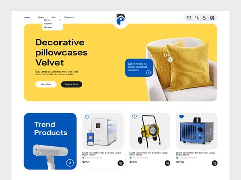 Ecommerce Ui Design, Ecommerce Web Design, Home Goods Store, Ui Design Website, Ecommerce Web, Ux Design Inspiration, Homepage Design, Ecommerce Design, E Commerce Website