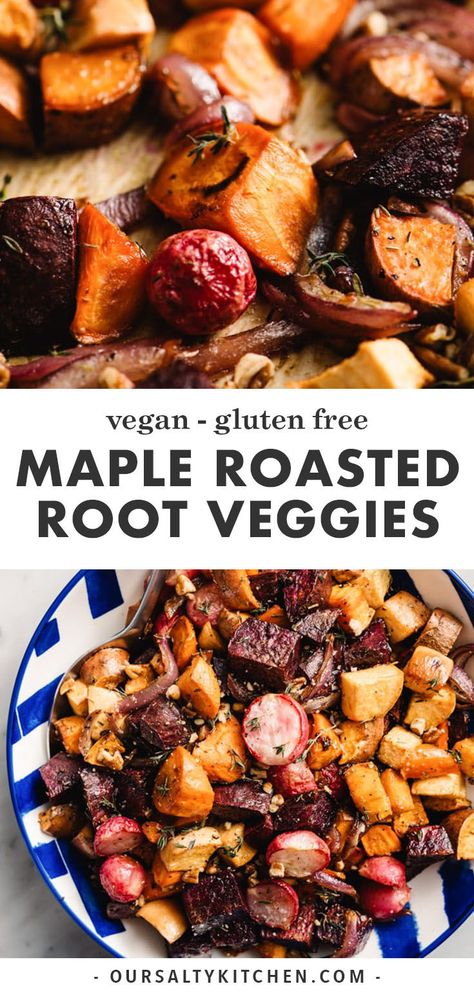 Pecans Roasted, Maple Pecans, Roasted Root Veggies, Thanksgiving Side Dish, Vegan Thanksgiving Recipes, Root Veggies, Roasted Root Vegetables, Roasted Pecans, Healthy Thanksgiving