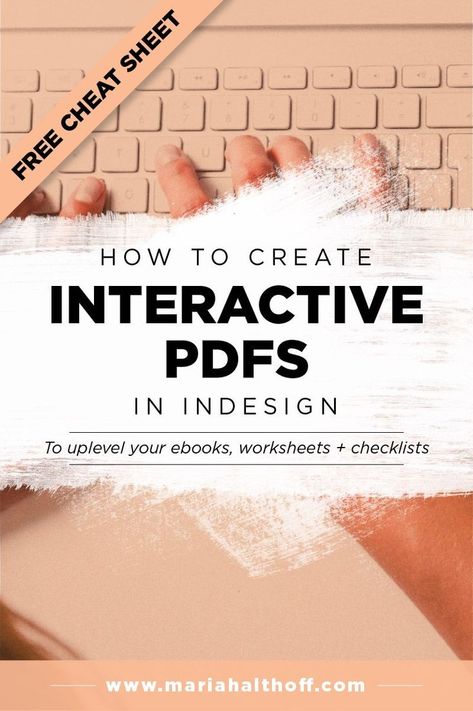 Design your ebooks, worksheets, and checklists to be interactive PDFs using Adobe InDesign! This InDesign tutorial will teach you the basic steps to create your own clickable, fillable PDFs. Indesign Tips, Adobe Indesign Tutorials, Interaktives Design, Illustrator Tips, Indesign Tutorials, Interactive Pdf, Portfolio Pdf, Web Design Quotes, Adobe Tutorials