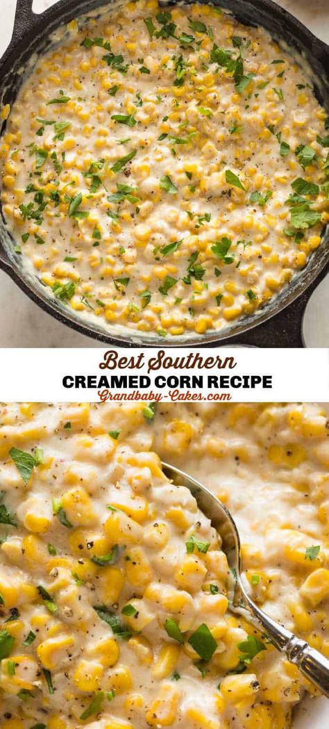 Creamed Corn Recipe Easy, Corn Recipes Side Dishes, Corn Side Dish, Creamed Corn Recipes, Cream Corn, Corn Dishes, Breakfast Smoothie Recipes, Thanksgiving Recipes Side Dishes, Corn Casserole