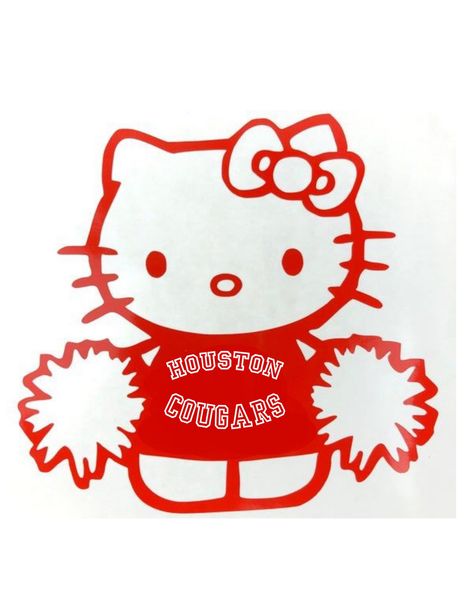 Hoco Hello Kitty Poster, Hello Kitty Leavers Shirt, Leavers Shirt Designs Hello Kitty, University Of Houston Aesthetic, U Of H University Of Houston, Hello Kitty Games, University List, Senior Posters, Senior Night Posters