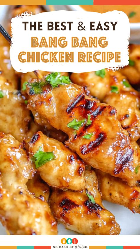 Meals With Bbq Chicken, Bang Bang Chicken Casserole, Easy Dinner Oven Recipes, Bang Bang Chicken Skewers Oven, Game Day Chicken Recipes, Bang Bang Chicken Meal Prep, Quick Chicken Recipes For Dinner Easy, Grilled Bang Bang Chicken, Baked Bang Bang Chicken