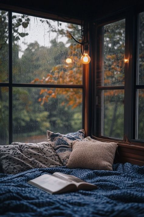 Cozy Dark Bedroom Aesthetic, Cozy Dark Bedroom, Room Aesthetic Dark, Aesthetic Rainy Day, Dark Bedroom Aesthetic, Moody Bedroom Decor, Dark And Moody Bedroom, Cozy Rainy Day, Intimate Space