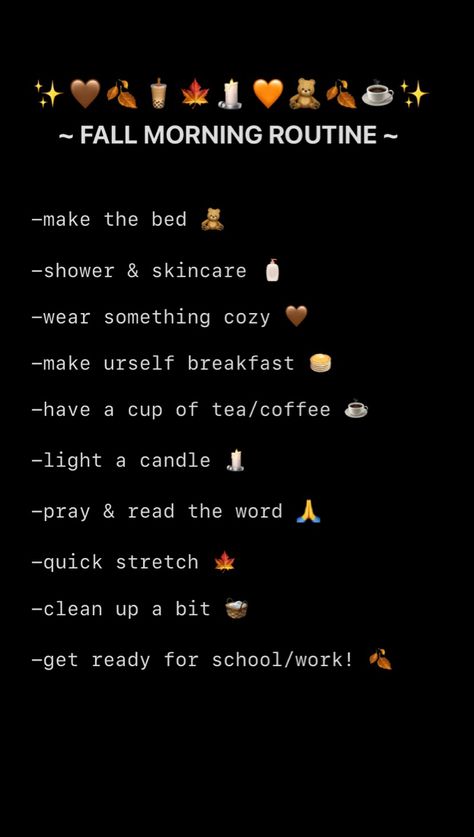 Morning Routine With School, Getting Ready For Autumn, Fall Afternoon Routine, Productive Fall Morning Routine, Fall Morning Routine School, September Morning Routine, Fall School Morning Routine, Winter Break Morning Routine, Fall Routine Aesthetic