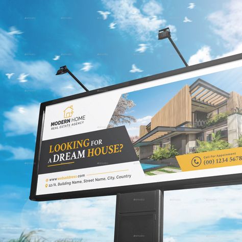 Real Estate Billboard Luxury Real Estate Hoarding Design, Hording Banner Design, College Billboard Design, Real Estate Billboard Design Ideas, Billboard Banner Design, Construction Billboard Design, Hoarding Design Advertising, Real Estate Hoarding Design, Real Estate Billboard Design