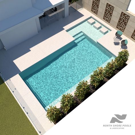 House With Swimming Pool And Garden, Simple Modern Pool Design, Modern Backyard Design With Pool, Modern Pools Design, 2023 Pool Trends, Small Modern Pool, Villa Pool Design, House Pool Ideas, Pool Modern Design